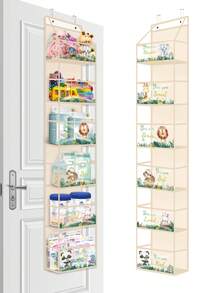 1 قطعة منظم علوي للباب مع 6 جيوب - حقيبة تعليق لتخزين مستلزمات الطفل من حفاضات وممسحات وألعاب وملابس - موفر للمساحة وبتصميم جميل بشكل حيوانات لغرفة الطفل. - متعدد الألوان - مشاهدة 11