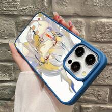 Funda de teléfono con patrón de chica anime para iPhone 16, fundas transparentes 13MINI, a prueba de golpes, funda de teléfono 14PLUS, premium 16PLUS, estética 15, anti-caída 13PRO, funda de carga inalámbrica magnética 11PRO, borde esmerilado 14, 15PROMAX, linda XSMAX/12PRO/12PROMAX/15PLUS/14PROMAX/16PRO/13PROMAX/16PROMAX/11PROMAX/13/15PRO/XR/12/16/12MINI/XS/14PRO/11 - Blanco - Ver 3