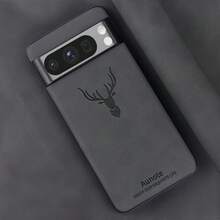 Aunote 1 chiếc ốp lưng điện thoại siêu mỏng bằng da PU cao cấp hình hươu, chống trượt, chống mài mòn, chống bám bẩn, phù hợp với Pixel 6/6pro/6a/7/7pro/7a/8/8pro/8a/9/9pro/9a/10/10pro, quà tặng cao cấp dành cho cả nam và nữ. - Xám - Xem 5