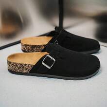 2025 男女通用黑色 Birkenstocks Soft Wood 休闲拖鞋，加大码 - 黑色 - 查看 4