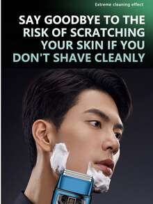 Kemei KM-T400 Men's Electric Shaver, Dual Blade Reciprocating Electric Shaver, Wet & Dry Use, IPX7 Waterproof, LED Display Rotary Shaver, With Beard Trimmer, USB Type-C Rechargeable Wireless Design - Multicolor - View 12