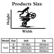 1pc Custom Name Motocross Rider, Biker-Doing-Freestyle Metal Wall Art Personalized Little Dirt Bike Boy Name Logo Home Motorcycle Decoration Rider Decoration - For Boys Room - Metal - Personalized Gift For Who Love Motorcycles