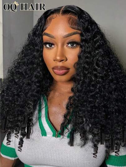 OQ 180% Density 16-28 Inch Natural Hairline Wavy Half Wig, Soft And Charming, Suitable For Halloween Costume, Party, Bold, Fresh, Casual, Classic, Vacation, Comfortable, Unisex