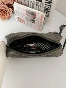 Minimalistische einfarbige Textur Aufbewahrungstasche, große Kapazität lässige modische Organizer Tasche, multifunktionale Kulturbeutel für Reisen, ideales tägliches Accessoire, geeignet für Outdoor-Reisen - Verschiedenfarbig - Übersicht 9