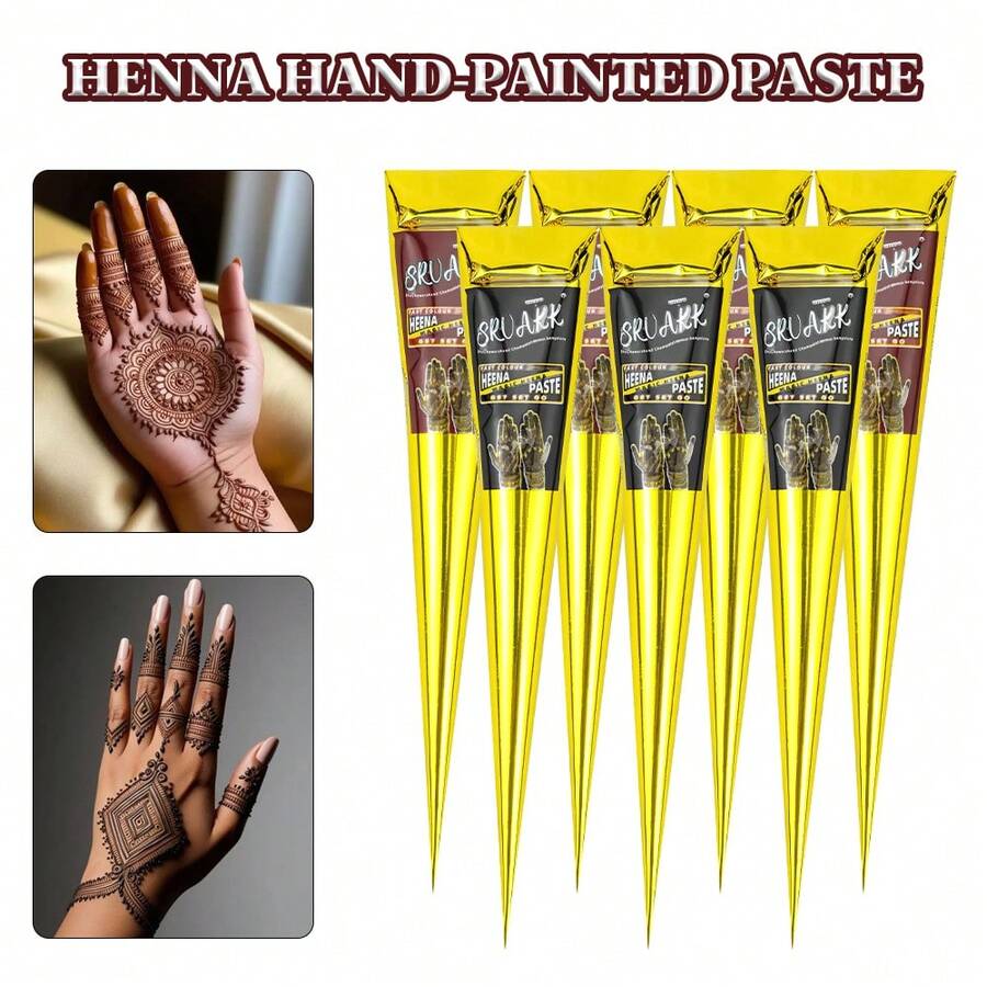 1/3/4 支装海娜纹身膏，棕色/黑色临时海娜纹身，半永久性海娜纹身膏，防水海娜纹身膏，适用于人体彩绘和绘画