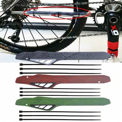 ENLEE 1 Stück ENLEE Universeller Fahrradkettenschutz Protektor Fahrradrahmen Schutzpolster mit 3 Stücke Sicherheitsriemen, strapazierfähig und wasserfest, Outdoor-Fahrrad-Zubehör, Fahrradzubehör für MTB und Rennrad, einfache Montage