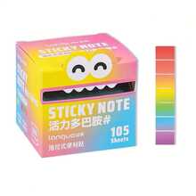 105pcs Cute Monster Design Sticky Notes Set, Colorful Glittery Memo Pads With Multilingual & Subject Notes (English, Math, Vocabulary), Ideal For Students & Office, Delivers Fun & Practical Note-Taking Experience