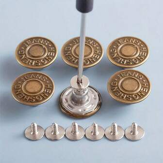 10/20颗可调节可拆卸金属牛仔裤纽扣，无需缝纫，适用于牛仔裤、长裤、服装配饰、夹克和DIY