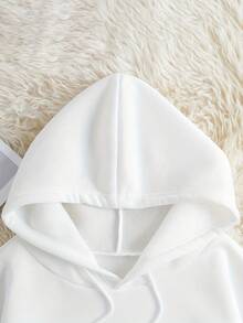 [Casual Sweatshirt]Women's Casual Florida Beach Graphic Hoodie - White Polyester Pullover With Pockets, Sunny Vacation Print, Machine Washable For Fall & Spring |   Plus Size - 白色 - 查看 4