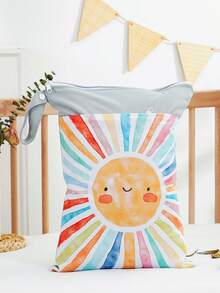 1个干湿两用袋，防水可重复使用，带两个拉链口袋，适用于旅行、海滩、泳池、日托、婴儿脏污物品、瑜伽健身，可装泳衣或湿衣服。 - 彩色 - 查看 11