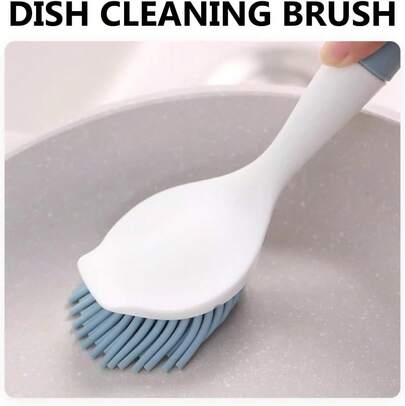 Healeved Cepillo De Lavado De Trastes De Silicona con Mango Largo No Se Adhiere Al Aceite Cepillo De Cocina Antideslizante para Limpiar Ollas y Sartenes Ideal para Eliminar Grasa y Suciedad