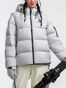 CAMEL CROWN Outdoor Down Jacket, Autumn/Winter Unisex, Detachable Sleeves, Waterproof, High Loft Insulation, Thick Outerwear - Space Gray - View 1