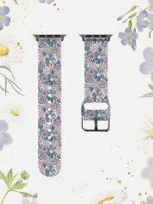1条柔软、弹性、透气的薰衣草粉色花卉图案替换腕带，适用于 38mm/40mm/41mm/45mm/44mm/42mm/49mm，时尚休闲多色硅胶表带，兼容 Ultra系列、S10/SE/9/8/7/6/5/4/3/2/1智能手表 - 彩色 - 查看 10