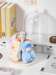 1pc Dustproof Plastic Desktop Storage Box, Jewelry Display Box, Rotating Covered Thickened Plastic Plush Doll Display Box - Multicolor - View 6