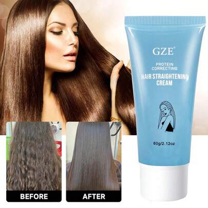 كريم GZE Protein Correct Straight Hair Cream لتنعيم الشعر المجعد والشعر المتطاير والصحي والرطوبة المجانية لتمشيط الشعر المستقيم بدون تقصف الأطراف، للعناية بالشعر الضعيف، يعمل هذا الكريم على تنعيم الشعر المجعد والشعر المتطاير، وتسهيل تمشيط الشعر المستقيم بدون تلف الأطراف.