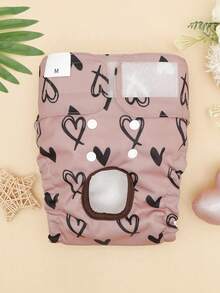 1pc Heart-Shaped Dog Diaper, Washable, Available In Small, Medium And Large Sizes, Reusable, Suitable For Puppy Heat Cycles - Multicolor - View 2