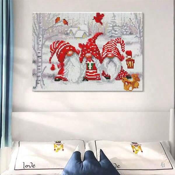 1pc Christmas Series Diamond Painting Kit, Full Diamond Design, DIY Diamond Painting Suitable For Adults And Beginners, Suitable For Holiday Decoration And Gifting, Ideal Holiday Gift For Family, Friends, Colleagues