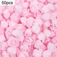 50 pièces Têtes de fleurs de rose artificielles, fleurs en mousse de PE convenant pour ours en rose DIY, décoration de mariage, emballage cadeau, accessoires cheveux - Multicolore - Voir 20