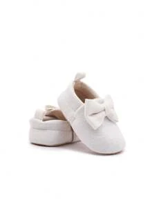 Baby Prewalker Shoes 0-1 Years Old, Bow Slip-On Soft Bottom Toddler First Walking Shoes - White - View 11