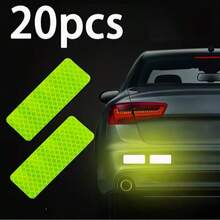 20pcs Super Bright Reflective Safety Stickers - Waterproof, Fluorescent Yellow-Green, Suitable For Cars, Trucks, Bicycles And Motorcycles - Fluorescent Green - View 11
