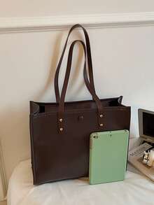 2025秋冬新款时尚多功能大容量手提包，女士通勤高端单肩斜挎包 - 黑色 - 查看 3