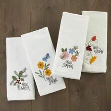 SKL Home - Juego de 2 Toallas de Mano de Trineo de muñ de Nieve para Navidad, Invierno, para baño, Cocina, Bar y Regalo, Color Azul(Hola Winter) - Multicolor - Ver 5