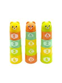 9pcs Baby Stacking Cups Toy Set, Children's Sorting Science Educational Cognitive Large Building Blocks Stacking Cups, Numbered Letter Pattern Stacking Cups Cartoon Bear Baby (Random Color), Cute Dinosaur Toy, Personalized Party Favor Bag Filler, Game Supplies, Christmas Stocking Stuffer, Birthday Gift