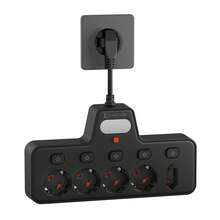 EU Standard Multi-Hole Power Socket With Nightlight, Suitable For Bedroom, Bedside, Matte High-Quality Finish, Separate Power Control, With One EU Outlet - View 2