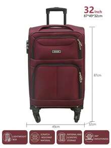 Vali vải Oxford, Vali kéo dung tích lớn, Bộ vali vải Oxford 4 món, 20/24/28/32 inch, Chống trầy xước và thanh lịch, Được trang bị bánh xe đa năng linh hoạt, Có thể sử dụng làm hành lý xách tay hoặc vali - Màu Đỏ Sâu - Xem 11