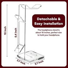Acrylic Headset Headphone Stand Gaming Headphone Holder Cable OrganizerTransparent - Transparent - View 5