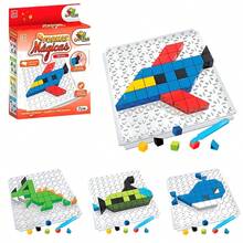 Bloco de Montar Educativo Quebra Cabeça Desenhos 59Peças Lançamento - Multicolorido - Visão 1