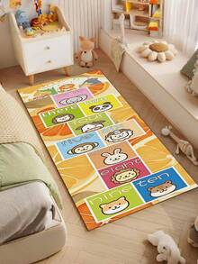 1pc Kids Cartoon Pattern Decorative Carpet, Hopscotch Style, Creative & Funny Design, Multi-Color Options
