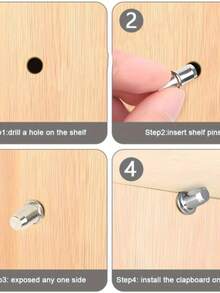 20/50/100pcs Heavy Duty Metal Shelf Brackets With Center Axle, 5x16mm (0.2" X 0.63") - Provides Sturdy Support For Cabinets, Cupboards And Furniture