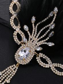 1 Peça Tiara de Penas Retrô dos Anos 1920, Adequada para Garotas Flapper, Noivas e Outras Ocasiões, Também Pode Ser Usada como Cocar de Penas, Acessório de Cabelo, Corrente de Cabelo ou Decoração de Cabelo, Acessórios de Cabelo para Mulheres - Dourado - Visão 5