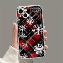 Funda para  de la que se ofrece un encantador diseño navideño con copos de nieve y cuadros, Compatible con los modelos  16, 15, 14, 13, 12, 11, Plus, Pro y Pro Max - Color mixto 1 - Ver 7