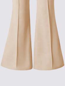 Heart Print Round Neck Sweatshirt And Flare Pants Set For Young Girls - White - View 4