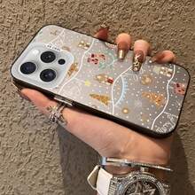 Étui givré mignon de Noël avec renne pour iPhone 17 Air, 16, E, 15, 14, Plus, 13, 12, Mini, 11 Pro Max. Housse lavable en acrylique et silicone, compatible avec les étuis 17, 17 Pro et 17 Pro Max - 3 - Voir 1