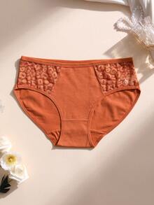 10条装女士纯棉内裤，性感蕾丝拼接三角裤，纯色柔软舒适透气，低腰无缝设计，适合瑜伽、运动和日常穿着。 - 彩色 - 查看 5