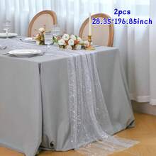 1 Pack Gold Tulle Table Runner, 72*300/500cm, Glitter Metallic Foil, Transparent Chiffon Tulle, Transparent Restaurant, Wedding, Anniversary, Holiday, Birthday Table Decoration, Suitable For Family Gathering, Bridal, Shower, Gold Party Table Decoration, Christmas, New Year, Halloween