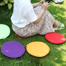3 Pcs / Home-Use Thick Circular Sponge Cushions For Chair Straps, Simple Fabric Dining Chair Cushions, Round Bench Cushions, Seat Cushions, Butt Pads - Multicolor - View 2