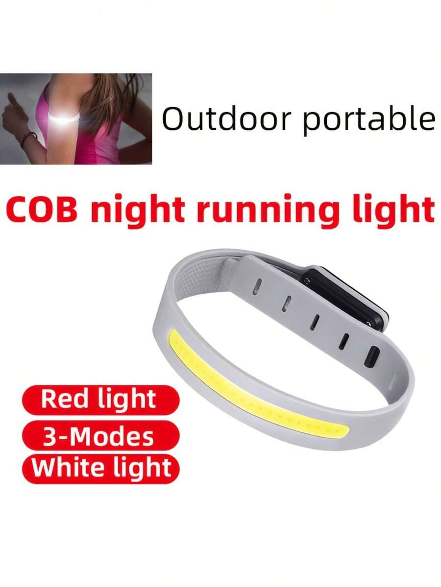 COB Running Light, Wearable On Arm, Compact & Convenient, USB Rechargeable, With Clip, Independent Switch, Easy To Start, Adjustable Tightness