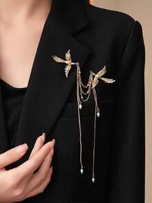 1PC Fire Phoenix Phoenix Brooch Pins Delicate Long Fringe Brooches For Women Men Animal Bird Corsage Clothes Bags Party Accessories