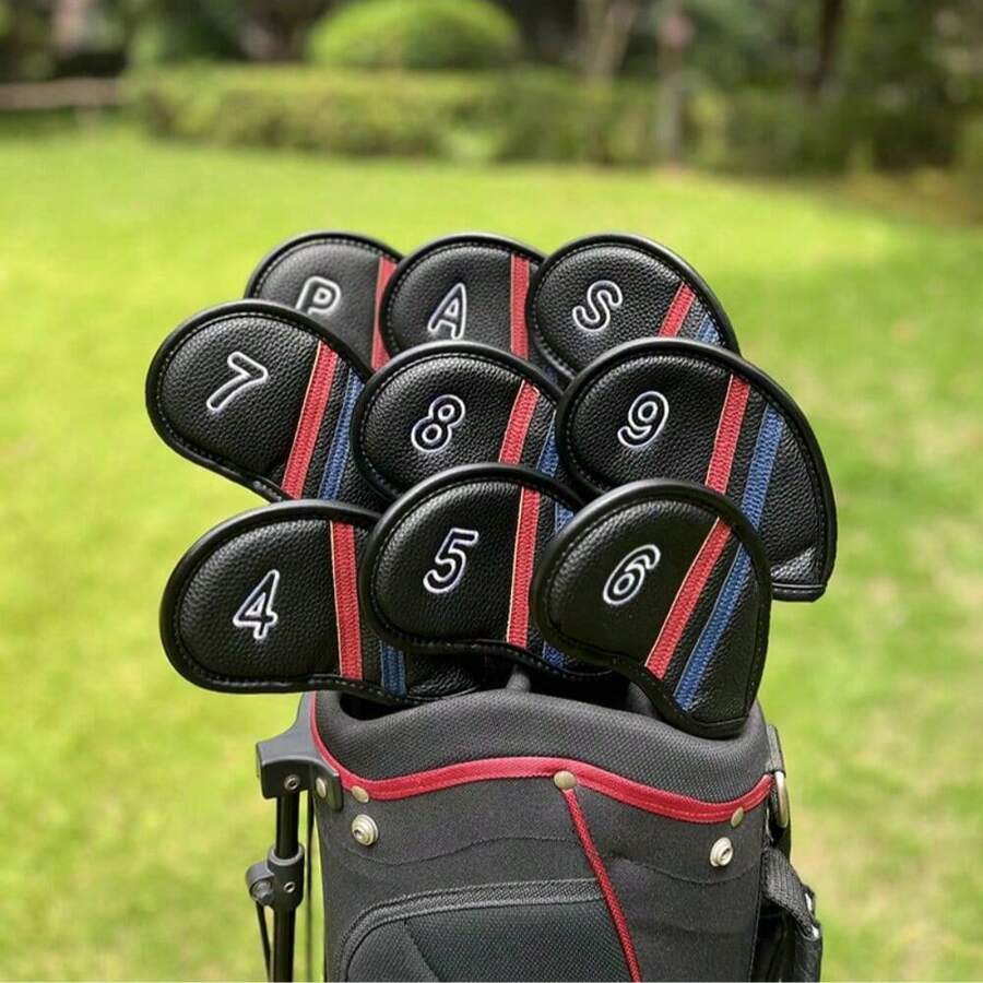 9pcs Premium Golf Iron Headcovers - Protect Your Clubs And Improve Your Game With Durable And Stylish Covers - Multicolor - View 1