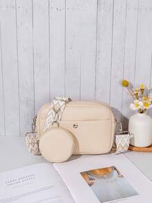 一套女孩可调节宽肩带斜挎包、单肩包、零钱包、多口袋小方包，理想礼物 - M1877 - 查看 9