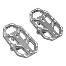 Premium Wide Motorcycle Footpegs - Compatible With  NC750, NC750X, NC750S (2014-2020) And CB500X (2015-2016) | Lightweight Titanium Construction - Silver - View 3