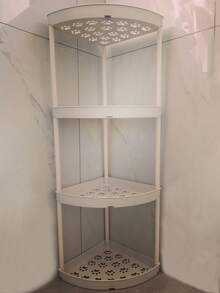 3/4/5层塑料三角滚动置物架兼立式淋浴置物架，节省空间，适用于角落、厨房、客厅、浴室、阳台和玄关，是节日送礼佳品。