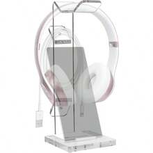 Acrylic Headset Headphone Stand Gaming Headphone Holder Cable OrganizerTransparent - Transparent - View 1