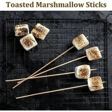 100 piezas/Paquete Pinchos de bambú natural, palitos para barbacoa, pinchos de bambú para barbacoa doméstica, adecuados para barbacoa, aperitivos, frutas, brochetas, fuente de chocolate, pollo, salchichas, olla caliente o flores artesanales, ideal para el hogar, barbacoa, cocina, fiestas, restaurantes - Multicolor - Ver 8