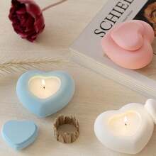 Moldes de resina epoxi de cristal DIY, tarro de almacenamiento con forma de corazón, portavelas, moldes de silicona