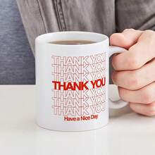 Tazas de café de cerámica de 11 oz (325 ml) de CafePress, gracias, que tengas un buen día - Multicolor - Ver 11